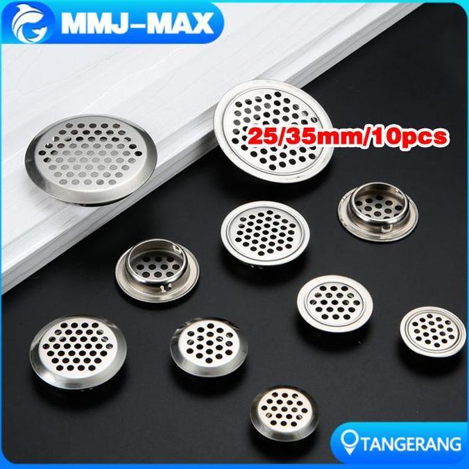 LEONHART 10pcs Saringan Hawa Bulat Stainless /Ventilasi Udara bulat Stainless/ Lubang Saringan Udara