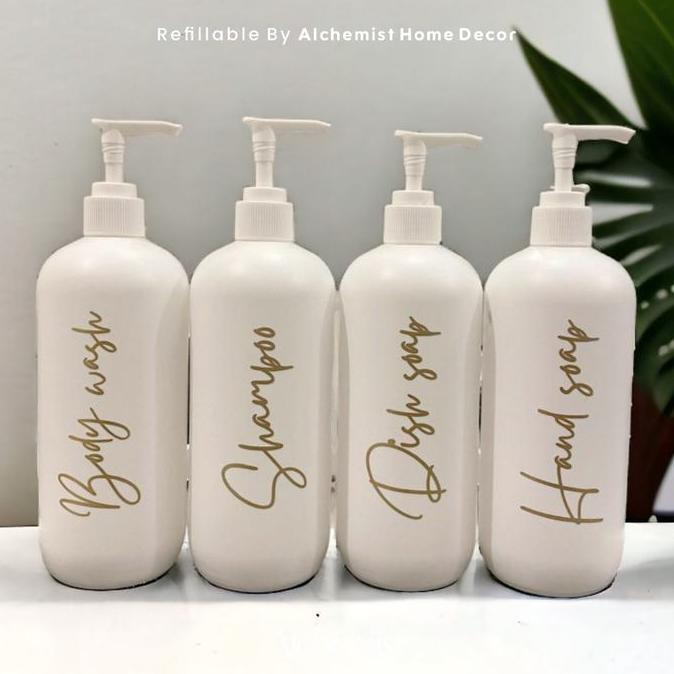 Baru- Botol Refil Sabun Cair 500Ml [Warna Putih Botol] Sabun Aesthetic Design Free Aesthetic Design 