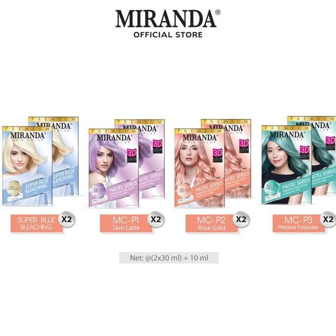 Pastel Series Miranda Hair Color Box Cat Rambut Permanen Blue Bleaching Mcp1 Taro Latte Mcp2 Rose Go