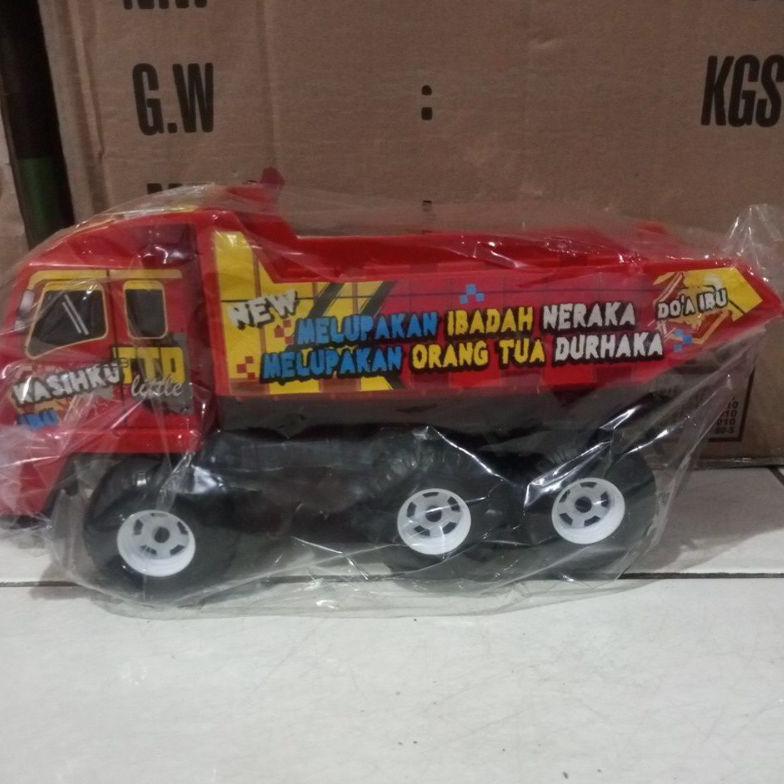 READY STOCK Mainan mobil truk bak pasir/truk oleng + stiker dan kata2 TTD NEW KEKINIAN