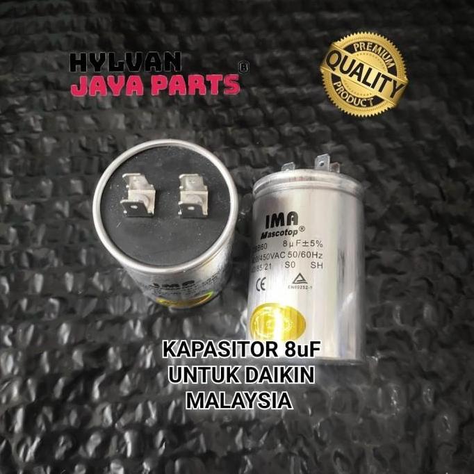 KAPASITOR AC 8UF UNTUK DAIKIN 1/2 PK ORIGINAL IMA RESTOCK