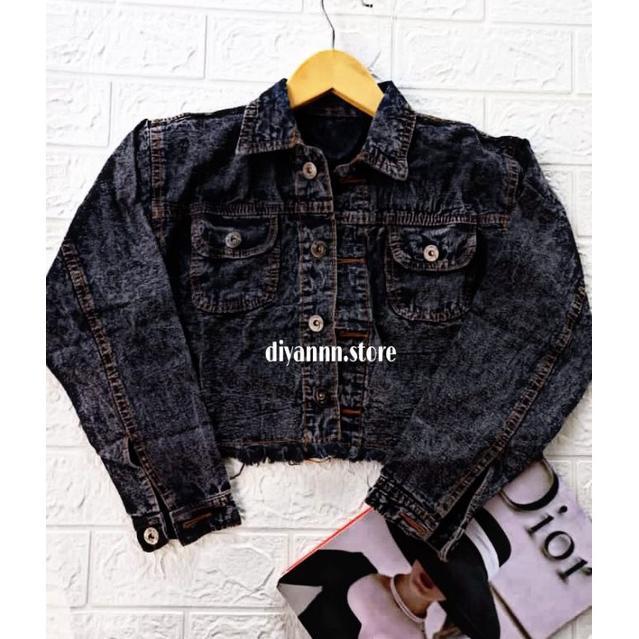 Best Seller Jaket Jeans Crop Wanita / Jaket Cewek Cewe Rawis/ Jacket Jins Denim Murah / Crop Top