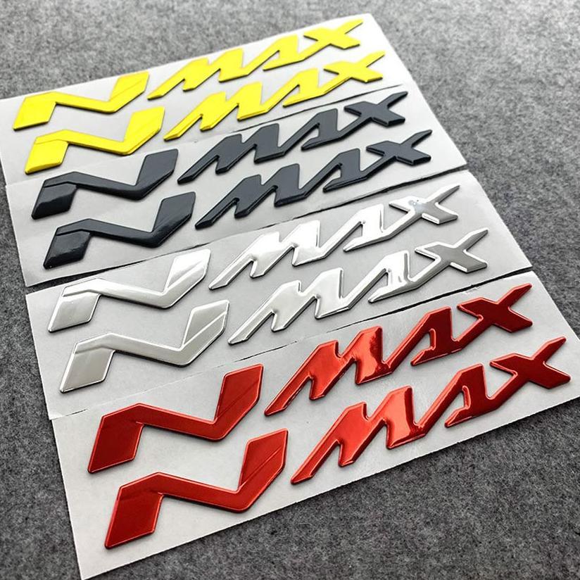 2PCS Emblem Nmax Timbul 3D New Titanium Multicolor + Double Tape - Stiker Sticker Nmax New Old Logo 
