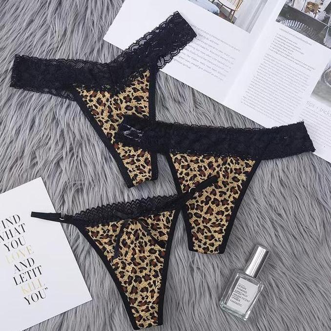 Intm- Celana Dalam Nita Renda Leopard Seksi Bahan Es Panty Sexy Cd Nita Loreng Size B