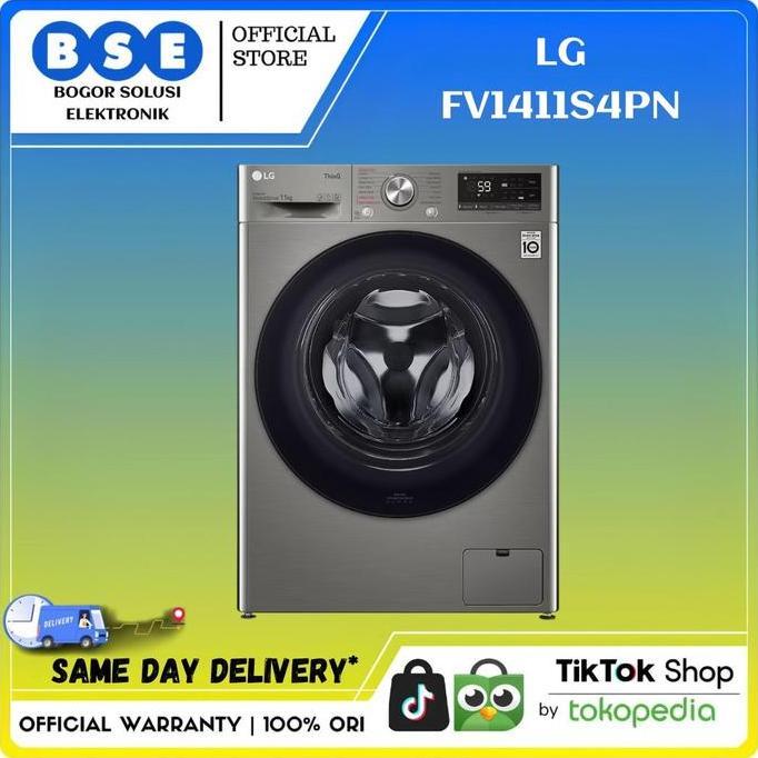 LG FV1411S4PN Mesin Cuci Front Loading AI DD & Steam 11Kg LG