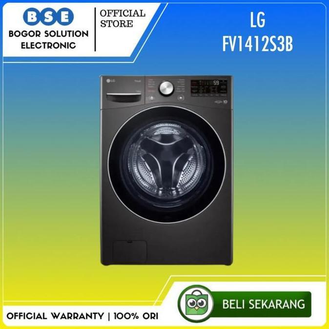 Mesin Cuci Front Loading 12Kg LG FV1412S3B Inverter Direct Drive 12 Kg