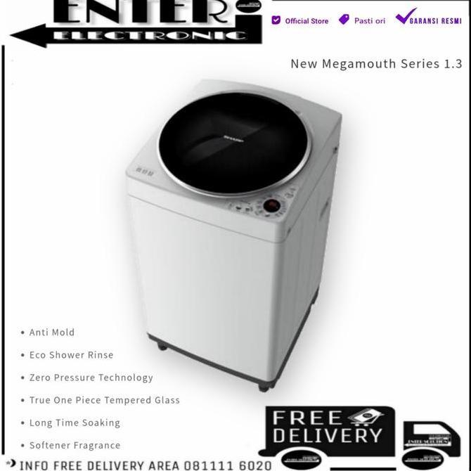SHARP ESM909TGG - MESIN CUCI FULL AUTO 1 TABUNG 9 KG SHARP ES M909T GG
