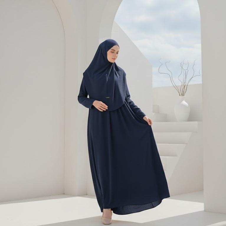 TERBARU GAMIS JUMBO SYARI SET HIJAB / BUSANA MUSLIMAH POLOS SYAR'I TERBARU / GAMIS WANITA LEBARAN PU