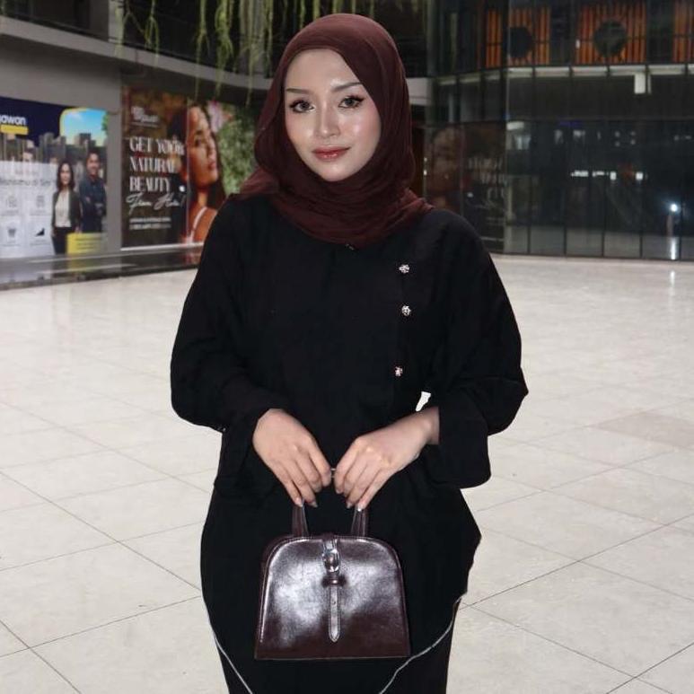 BIG PROMO Pola Wear Aruna Tunik Wanita Linen Kancing Side Bottom Long Asimetris