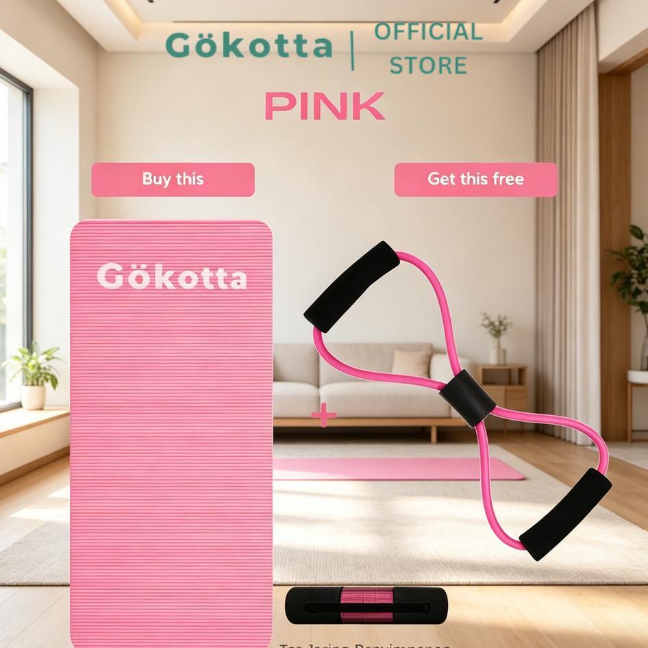Gokotta Bundling Matrsa Yoga Dan Tali Yoga Streaching / Bundling Hemat Matras Olahraga Dan Tali Yoga