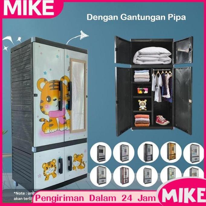TERMURAH - MIKE Lemari Pakaian Plastik MR PLAS STICKER STANDAR Lemari Gantungan Lemari Stiker Karakt