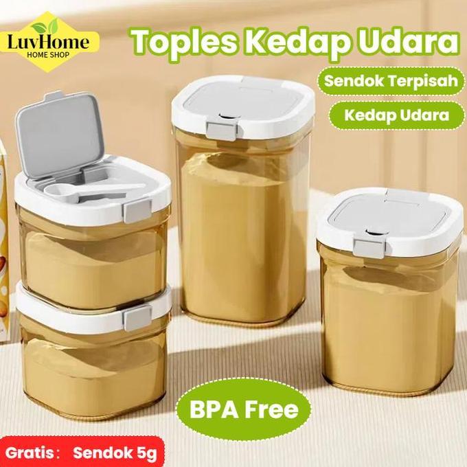 BEST SELLER - LuvHome 2400ML=1kg Tempat Susu Bubuk Bayi Wadah Susu Toples Makanan Vacuum Sealed Box 