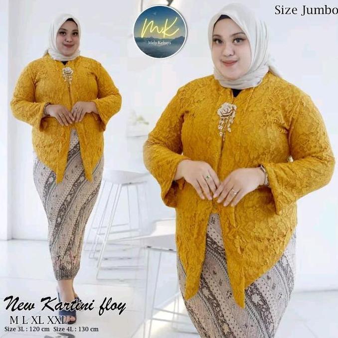 Kebaya Jumbo Ld 130 Baju Kondangan Big Size Untuk Orang Gemuk Floy Brokat 7/8