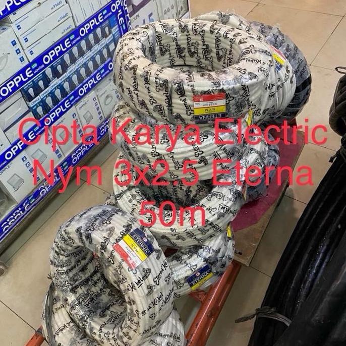 Promo Kabel Nym 3X2.5 Eterna / 3X2,5 Eterna 50M Engkel Putih / Eterna 3X2.5 Cod