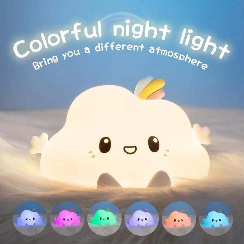 Lampu Tidur Motif Awan Lampu Tidur Baterai LED Bedside Lamp