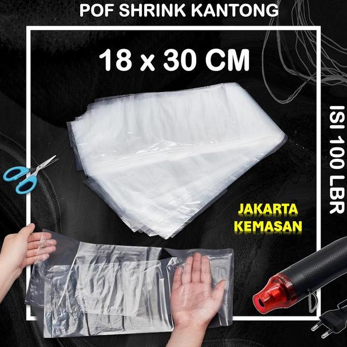 plastik segel shrink kantong 18 x 30 cm pof shrink