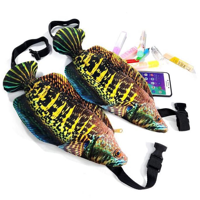 Tas Selempang Punggung Dada Ikan Gabus Channa Sunmori Mancing Mania Tas Buckle Bumbag JS