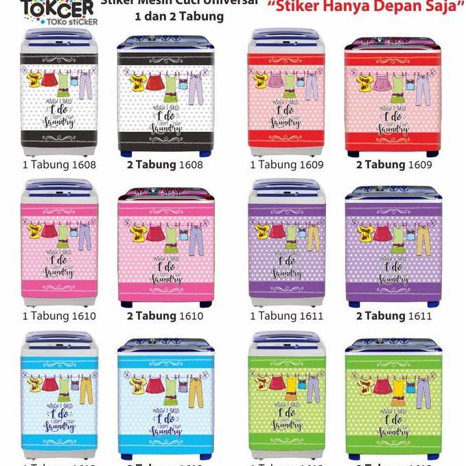 Pastipas- Stiker Mesin Cuci 1 Dan Tabung Laundry Sticker