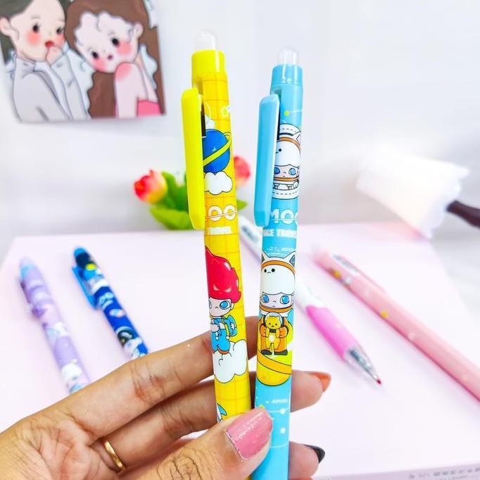 Pilihan- Pulpen Mekanik Odemei Eraseable Bebek Beruang Isi 12 Pcs Pen Bisa Dihapus Alat Tulis Bolpoi