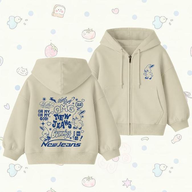 YUDAZ Jacket Hoodie Zipper Anak B.N.J Umur 4-15 Tahun Unisex Laki-Laki & Perempuan