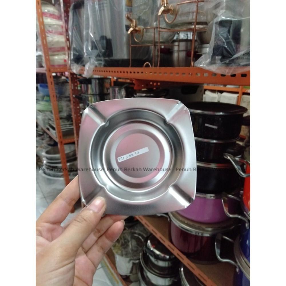 Asbak Cerutu Rokok Stainless Steel Model Kotak 4 Jepitan Rokok Cerutu