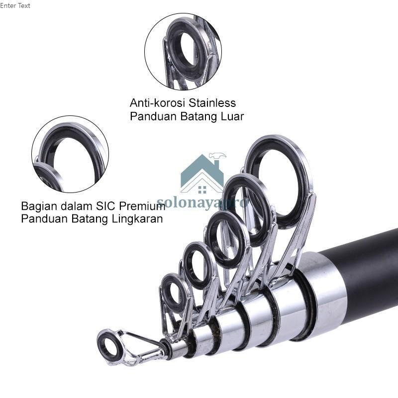 Joran Pancing Carbon Fiber Sea Fishing Rod 2.1M-3.6M/7 Tongkat Stik Pancing 3.6Meter Stick Pancingan