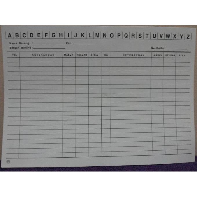 New- Kartu Stok Persediaan Besar / Stock Card Lebar