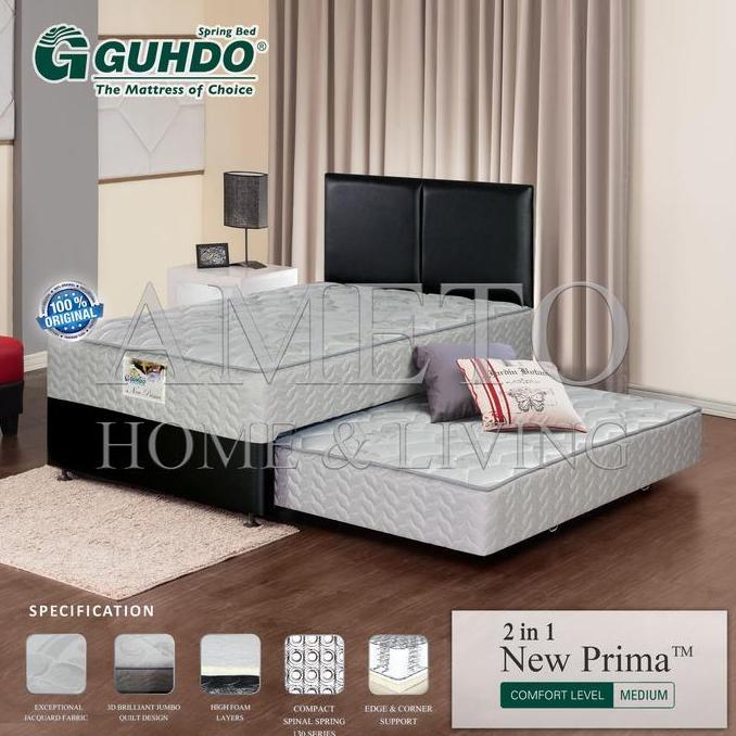 Guhdo Spring bed 2in1 New Prima 90 100 120 140 160 180x200 HB Atlantic Full set - Kasur Spring Bed