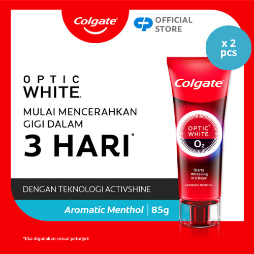 Colgate Optic White O2 85g Aromatic Menthol - Pasta Gigi Pemutih x 2