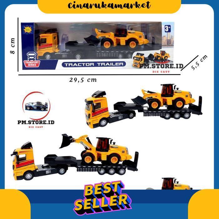 Diecast Transport Series Tractor Trailer Angkut Truck Contruction