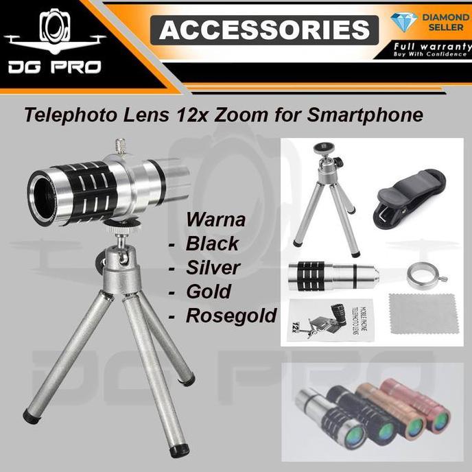 Lensa kamera handphone hp 12x zoom portable mobile phone tele lens
