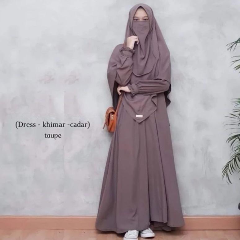 termurah araya set ( gamis + hijab + cadar )/epic/gagil/ninos