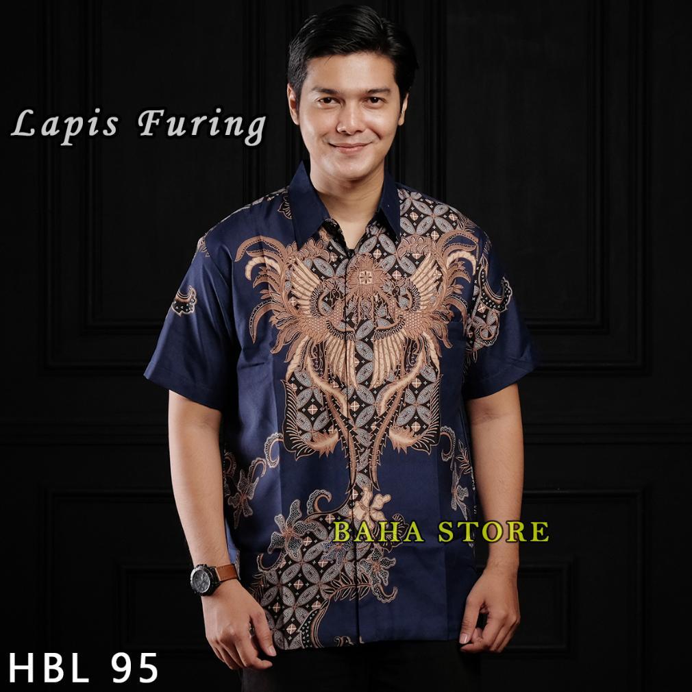 FLASH SALE Baha store Kemeja Batik Pendek pria Lapis Furing