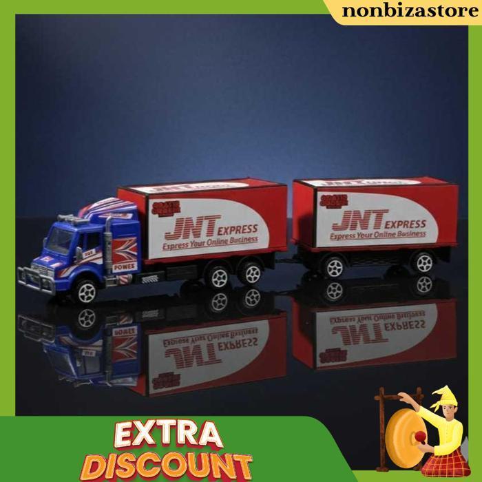 Mainan Mainan Truk Kontainer Expedisi Jnt Ukuran Jumbo 2 Box - Miniatur Mobil Box Anak Laki Cowok