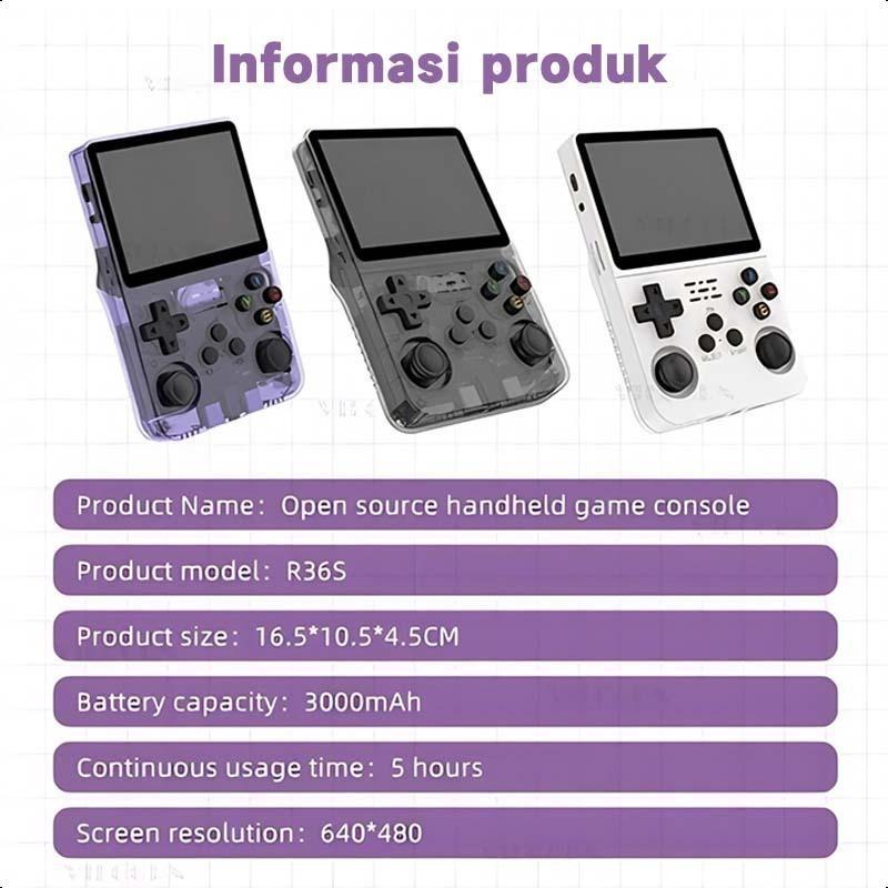 Cod R36S Retro Game Psp Handheld Gamebot Multi Console Gameboy Psp Ps1 Nintendo Bisa Connect Tv Cons