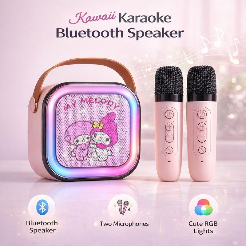 Speaker Bluetooth Karaoke Karakter Sanrio Hifi Mic Rgb Portable Speaker Karaoke Bluetooth Mini
