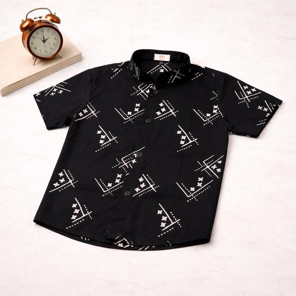Exclusive Koko Batik Couple Ayah Anak Denim, Hitam