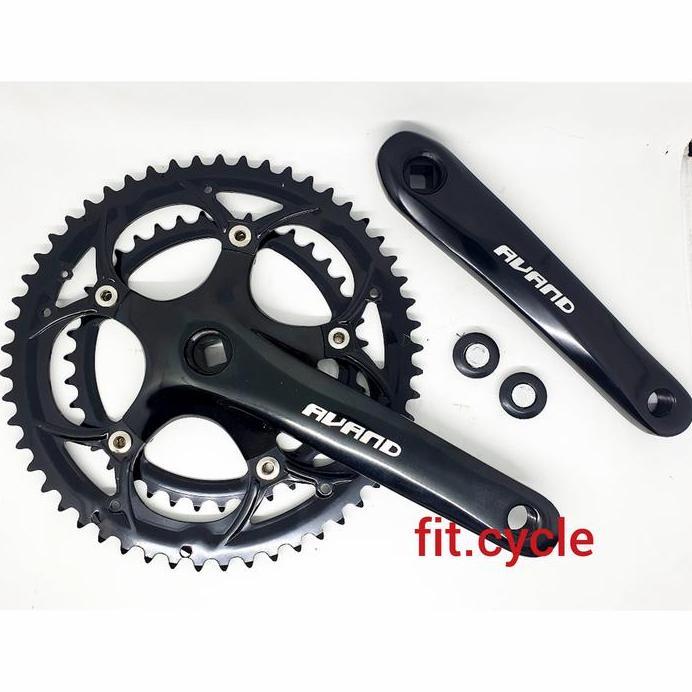 Crankset Avand double chainring 39 / 53 T alloy hitam