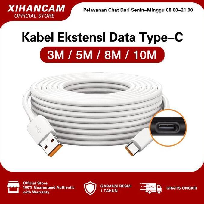 XIHANCAM Kabel Type C 5 Meter Kabel Data Type C Panjang 3 Meter Kabel CCTV Micro Extension 10 Meter