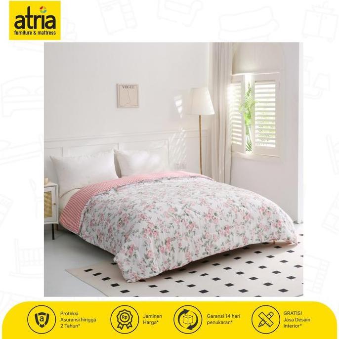 (Good) Bedcover & Sprei Atria Shaby Chic Reversible Pink Floral Microviber