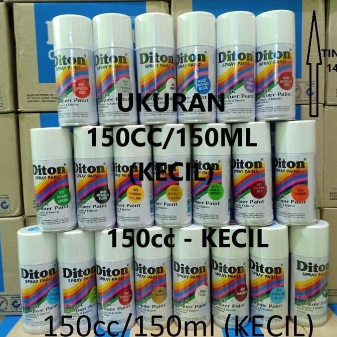 DITON Spray Paint Pilox Cat Semprot 150cc (KECIL) Warna Glossy Metallic Doff Stabilo Chrome Hi-Temp 