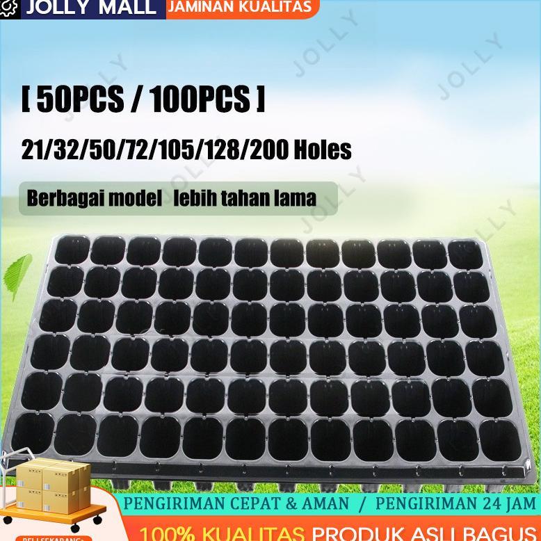 [50/100 Pcs] 32 / 50 / 72 / 105 / 128 / 200lubang Pot Tray Semai Bibit Benih / Pot Bibit / Seedling 