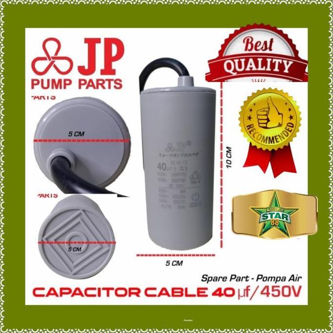 KAPASITOR 40UF 450V JP POMPA AIR SATELIT KABEL SUBMERSIBLE BKN FUME HEMAT