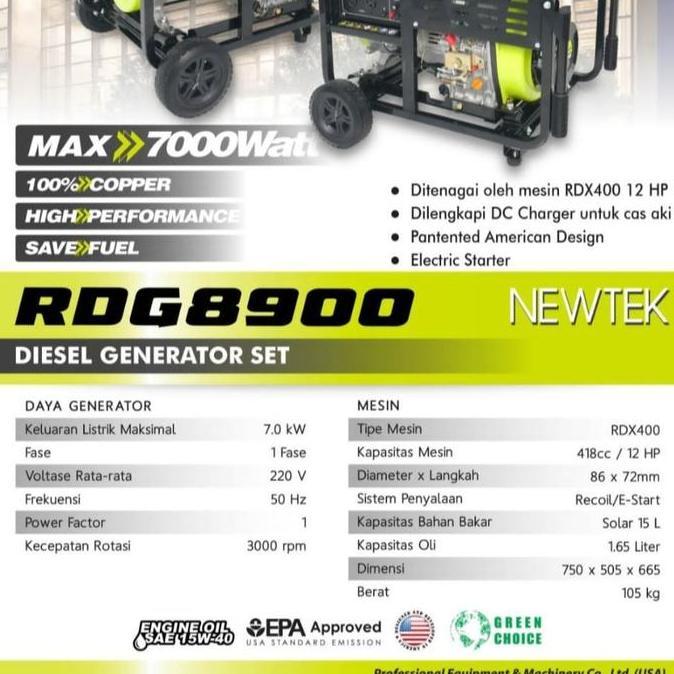Genset Solar 7000 Watt / Genset Diesel 7000 Watt Proquip Heavy Duty