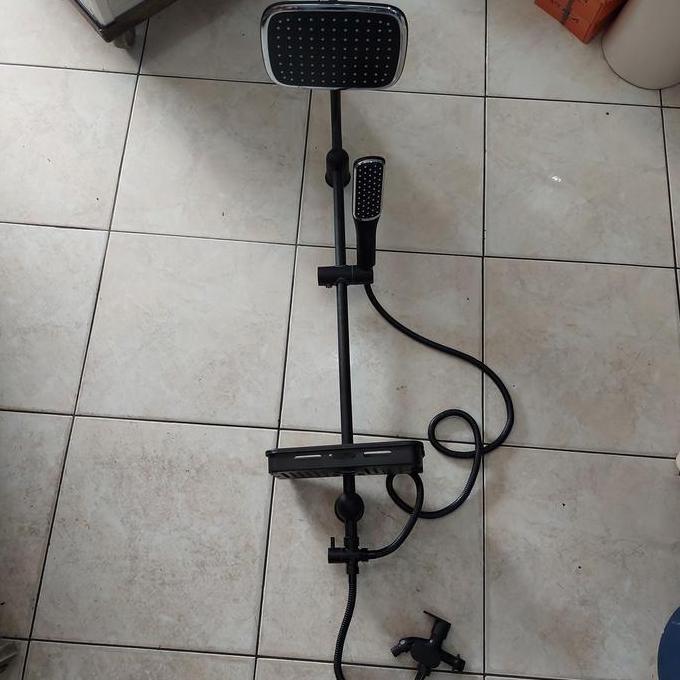 promo shower tiang set black Tiang shower set Hitam kran shower Hitam