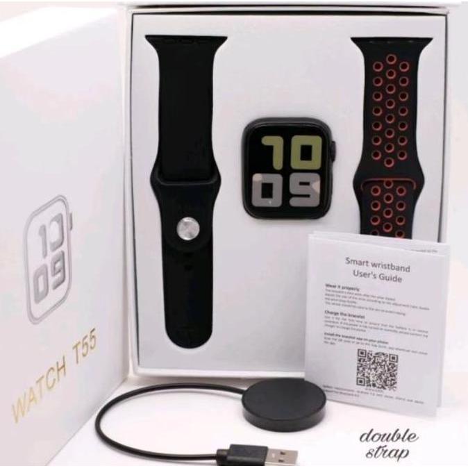 Jam tangan Smart Watch T55 T500 Double Strap Bisa Panggilan Telepon HT