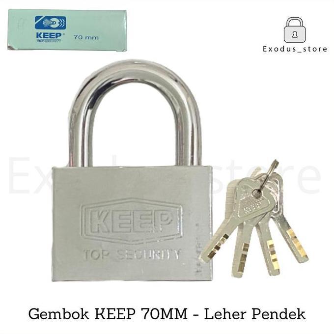 Gembok pagar rumah anti maling anti karat KEEP 70 MM leher pendek