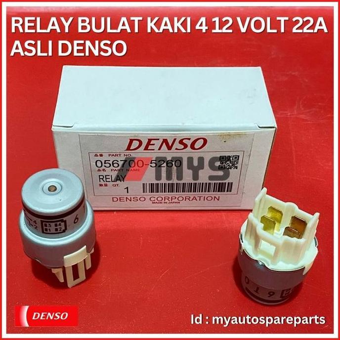 Pilihan- Relay Kaki 4 Ac Mobil Bulat 056700 5260 12 Volt 22A Denso Asli