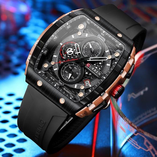 Orologi- Curren Terbaru Jam Tangan Pria Anti Air Chrono Aktif Jam Tangan Cowok Tches 8442