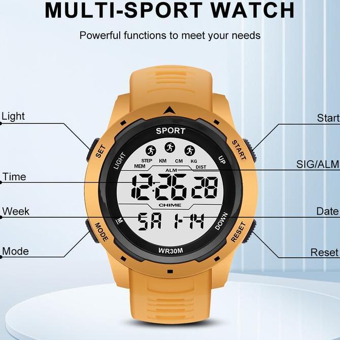 Orologi- Sunlifex Jam Tangan Pria Dital Sports Multifungsi Jam